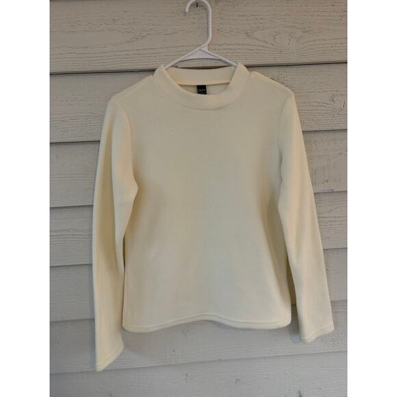 DAZY Cream Fleece Mock Neck Pullover Sweater Size Small Soft Cozy Top - Picture 2 of 6